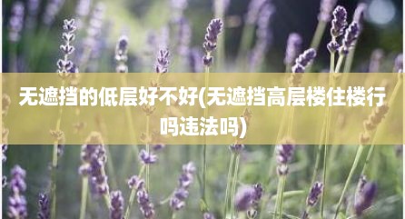 无遮挡的低层好不好(无遮挡高层楼住楼行吗违法吗)