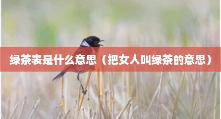 绿茶表是什么意思（把女人叫绿茶的意思）