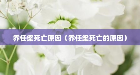 乔任梁死亡原因（乔任梁死亡的原因）