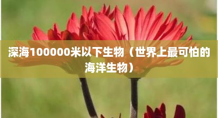 深海100000米以下生物（世界上最可怕的海洋生物）