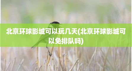 北京环球影城可以玩几天(北京环球影城可以免排队吗)