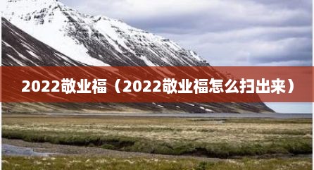 2022敬业福（2022敬业福怎么扫出来）