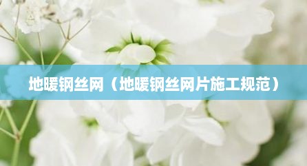 地暖钢丝网（地暖钢丝网片施工规范）