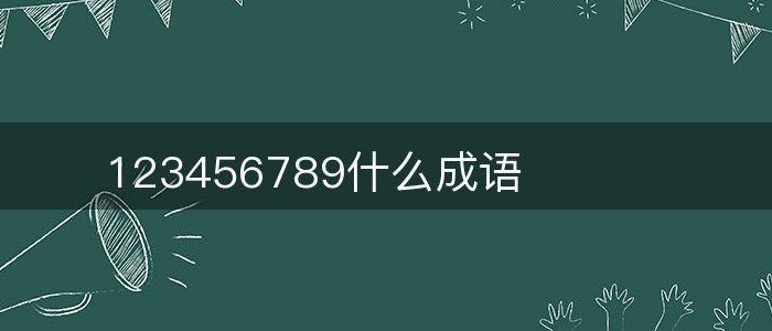 123456789什么成语（1234567809打一成语是什么）