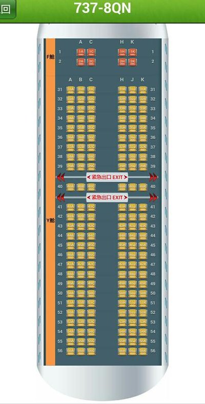 飞机舱位等级分布图（飞机舱位等级分布图波音738）