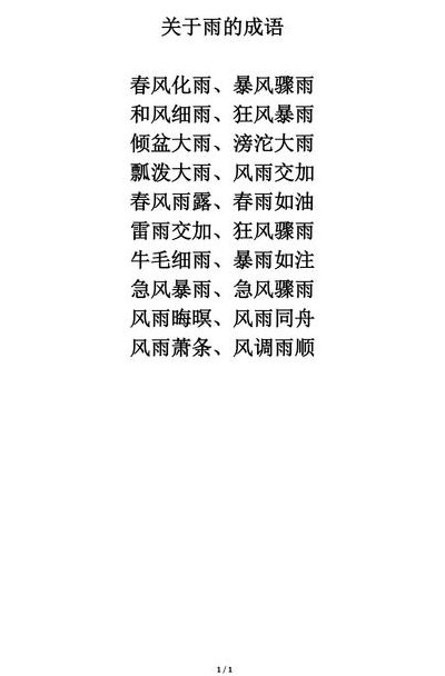 关于雨的成语有哪些（关于雨成语有哪些成语）