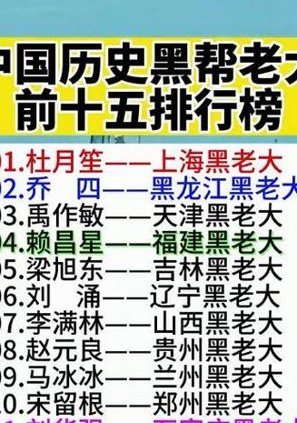 中国黑帮排名前十名（中国黑帮前10名）