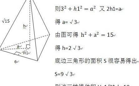 棱锥表面积（边长为1的三棱锥表面积）