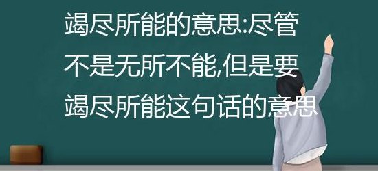 竭尽所能的意思（竭尽所能的意思是什么鬼）