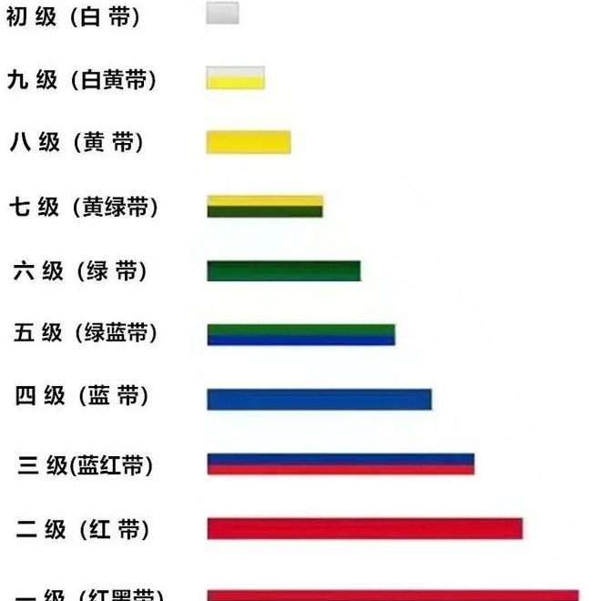 跆拳道段位划分颜色（跆拳道分几段的什么颜色的）