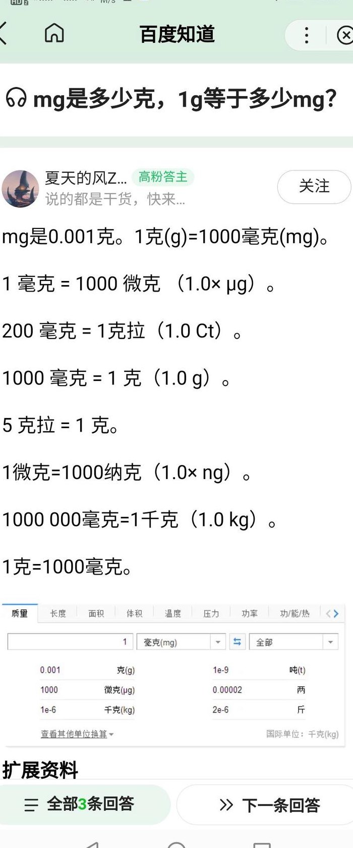 一毫升等于多少毫克（一毫升等于多少毫克换算）