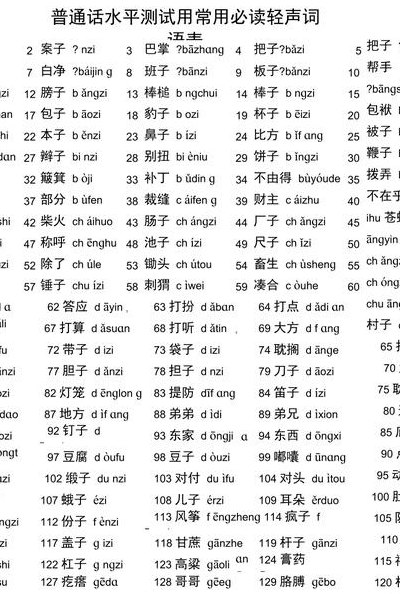 读轻声的词语有哪些（读轻声的词语有哪些拼音）