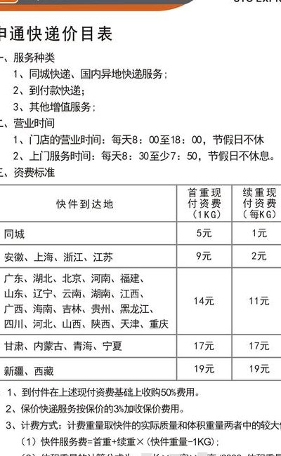 申通快递运费价格表（申通快递运费价格表最新）