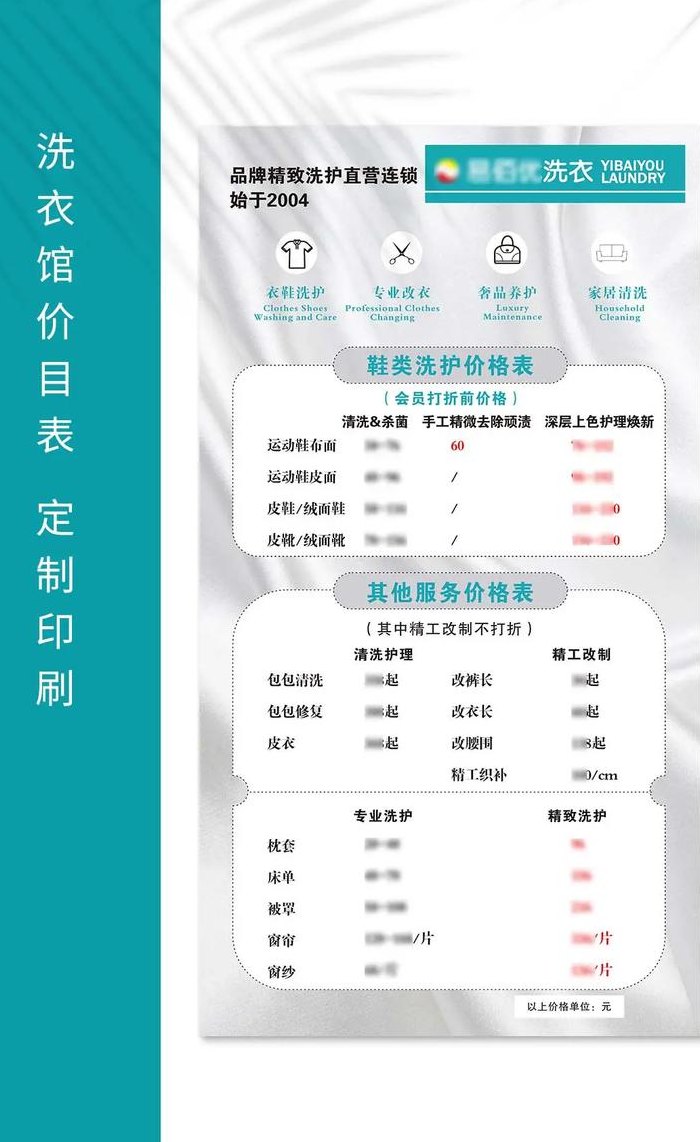 干洗店洗衣价格表（干洗店洗衣价格表图片）