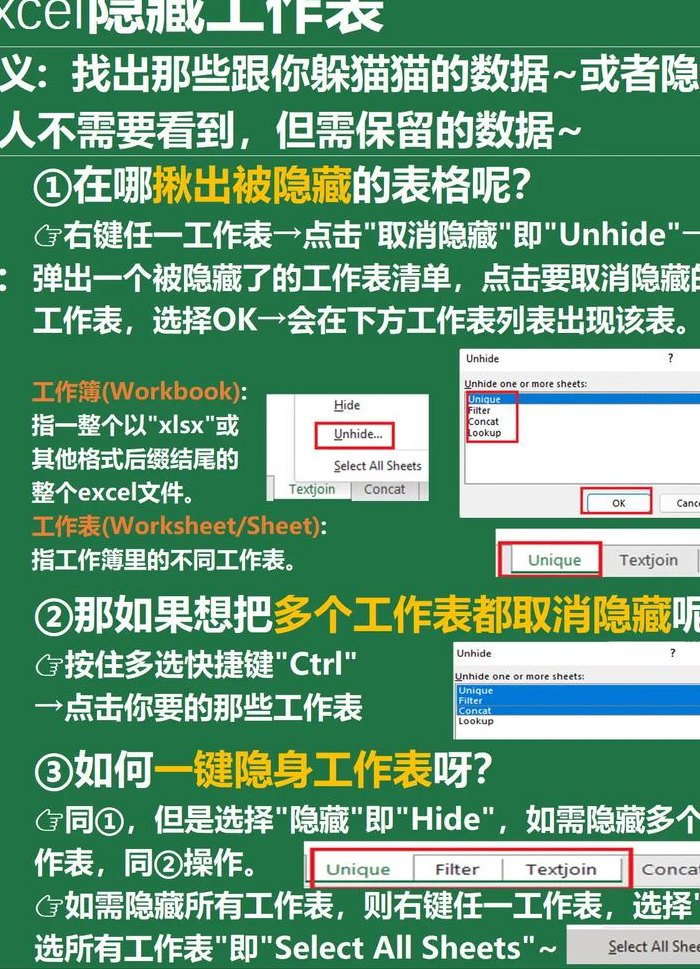 怎么显示隐藏的工作表（如何将隐藏的工作表显示出来）