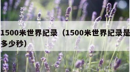 1500米世界纪录（1500米世界纪录是多少秒）