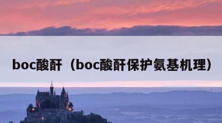 boc酸酐（boc酸酐保护氨基机理）