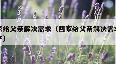 回家给父亲解决需求（回家给父亲解决需求的句子）