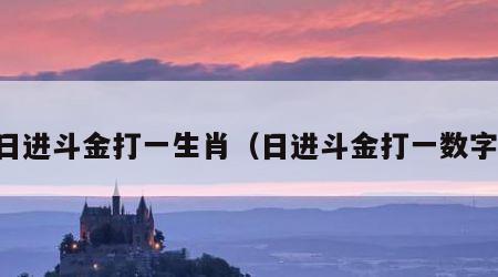 日进斗金打一生肖（日进斗金打一数字）