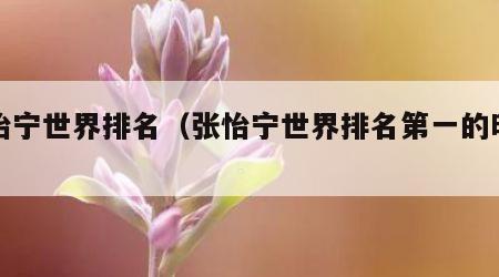 张怡宁世界排名（张怡宁世界排名第一的时长）