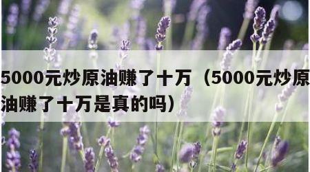 5000元炒原油赚了十万（5000元炒原油赚了十万是真的吗）