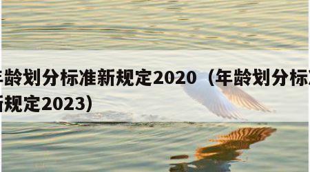 年龄划分标准新规定2020（年龄划分标准新规定2023）