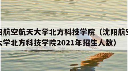 沈阳航空航天大学北方科技学院（沈阳航空航天大学北方科技学院2021年招生人数）