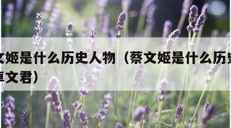 蔡文姬是什么历史人物（蔡文姬是什么历史人物卓文君）