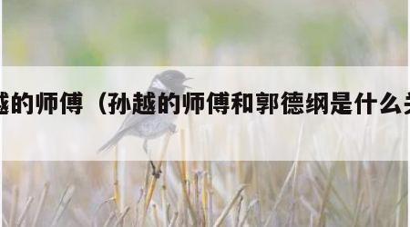 孙越的师傅（孙越的师傅和郭德纲是什么关系）