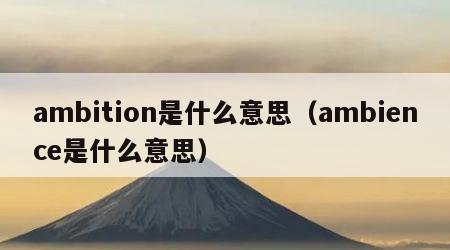 ambition是什么意思（ambience是什么意思）