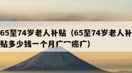 65至74岁老人补贴（65至74岁老人补贴多少钱一个月疒冖癌疒）