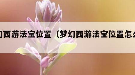 梦幻西游法宝位置（梦幻西游法宝位置怎么选）