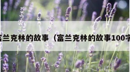 富兰克林的故事（富兰克林的故事100字）