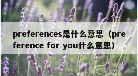 preferences是什么意思（preference for you什么意思）