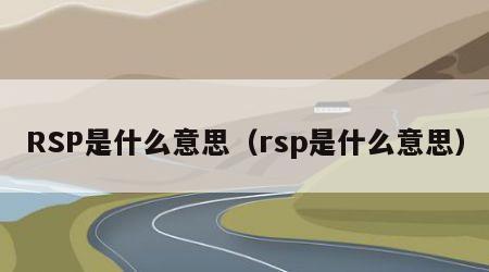 RSP是什么意思（rsp是什么意思）