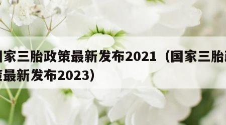 国家三胎政策最新发布2021（国家三胎政策最新发布2023）