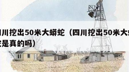 四川挖出50米大蟒蛇（四川挖出50米大蟒蛇是真的吗）