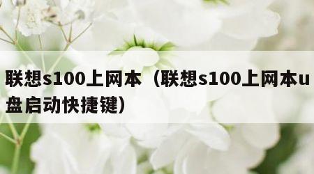 联想s100上网本（联想s100上网本u盘启动快捷键）