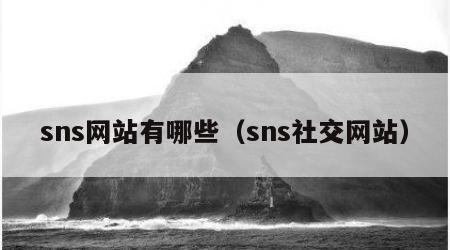 sns网站有哪些（sns社交网站）