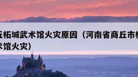 商丘柘城武术馆火灾原因（河南省商丘市柘城武术馆火灾）