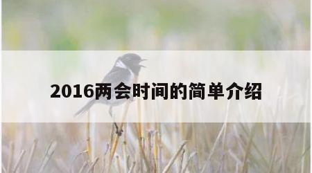 2016两会时间的简单介绍