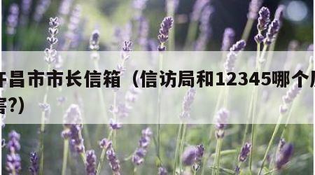 许昌市市长信箱（信访局和12345哪个厉害?）