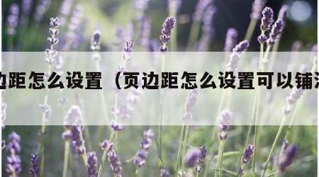 页边距怎么设置（页边距怎么设置可以铺满整页）