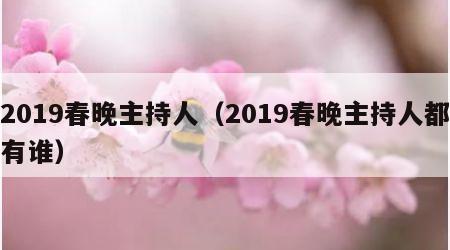 2019春晚主持人（2019春晚主持人都有谁）