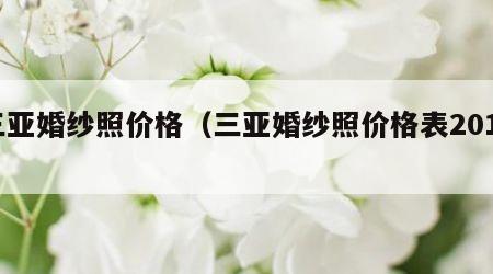 三亚婚纱照价格（三亚婚纱照价格表2018）