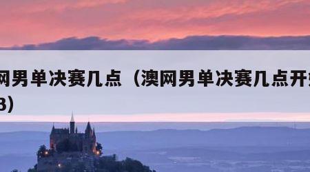 澳网男单决赛几点（澳网男单决赛几点开始2023）