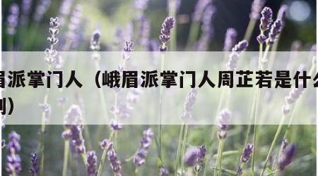 峨眉派掌门人（峨眉派掌门人周芷若是什么电视剧）