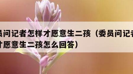 委员问记者怎样才愿意生二孩（委员问记者怎样才愿意生二孩怎么回答）