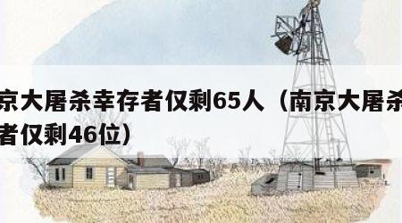 南京大屠杀幸存者仅剩65人（南京大屠杀幸存者仅剩46位）