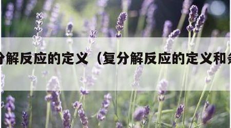 复分解反应的定义（复分解反应的定义和条件）